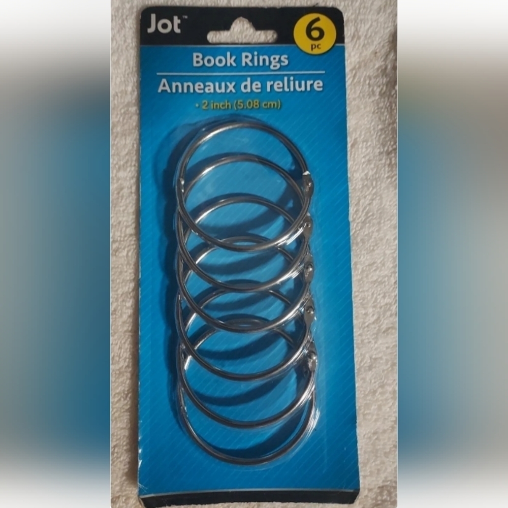 Jot Binding Ring Hinged Book Binder Ring 2 Inch Diameter Pack of 6 ct